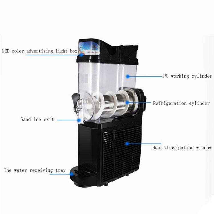 Single Cylinder Snow Melting Machine Large Capacity Smoothie Machine Milk Tea Shop Desktop Slush Fruit Juice Machine, US Plug, UK Plug, EU Plug, AU Plug