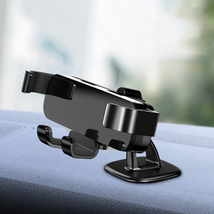 650 Vehicle-mounted Mobile Phone Gravity Bracket Air Outlet Navigation Holder, Black, Paste Black