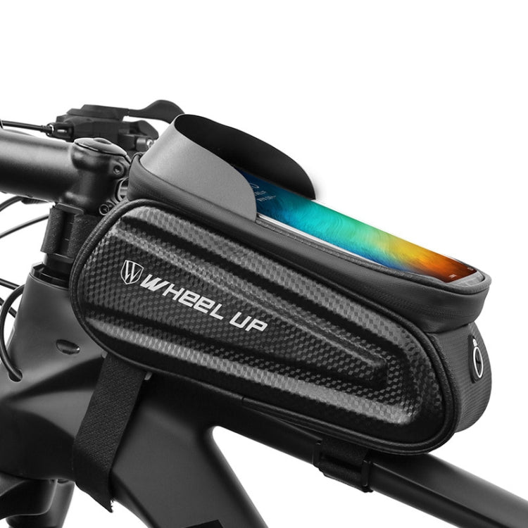 WHEEL UP Hard Shell Bicycle Bag Front Beam Bag Mountain Bike mobile Phone Touch Screen Tube Bag Riding Equipment, White reflective models, Colorful reflective models