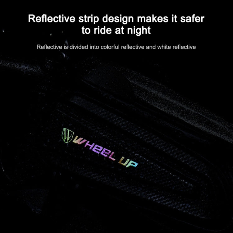 WHEEL UP Hard Shell Bicycle Bag Front Beam Bag Mountain Bike mobile Phone Touch Screen Tube Bag Riding Equipment, White reflective models, Colorful reflective models