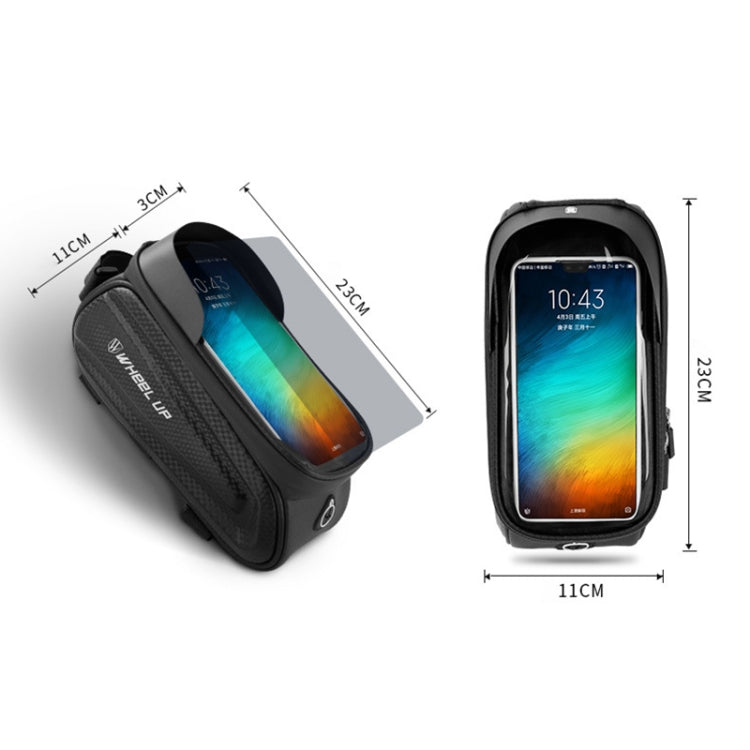 WHEEL UP Hard Shell Bicycle Bag Front Beam Bag Mountain Bike mobile Phone Touch Screen Tube Bag Riding Equipment, White reflective models, Colorful reflective models