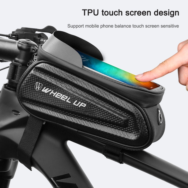 WHEEL UP Hard Shell Bicycle Bag Front Beam Bag Mountain Bike mobile Phone Touch Screen Tube Bag Riding Equipment, White reflective models, Colorful reflective models