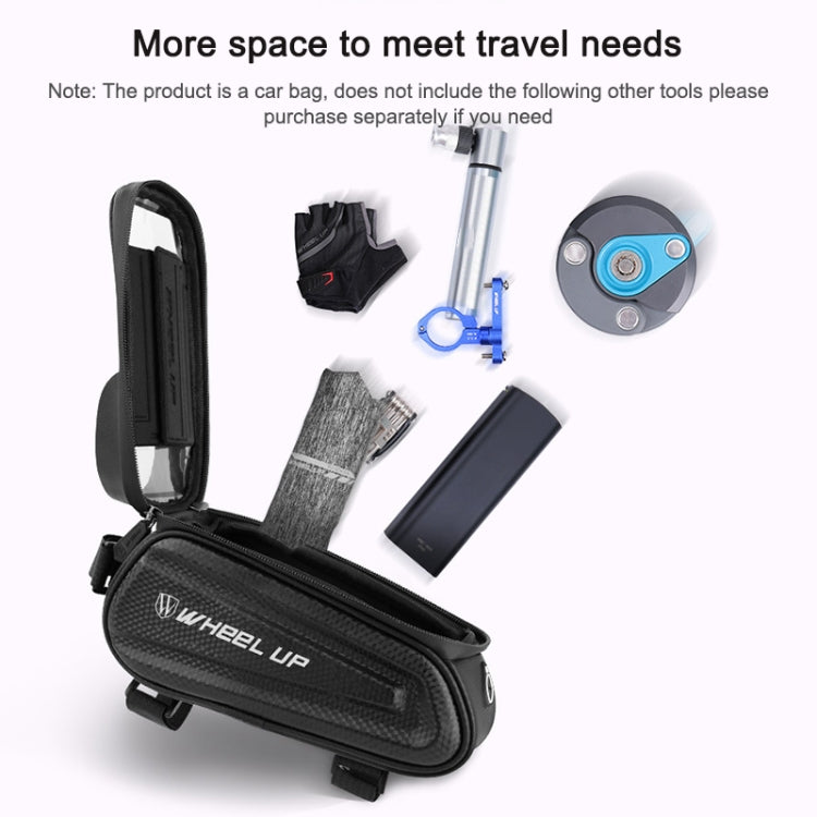 WHEEL UP Hard Shell Bicycle Bag Front Beam Bag Mountain Bike mobile Phone Touch Screen Tube Bag Riding Equipment, White reflective models, Colorful reflective models