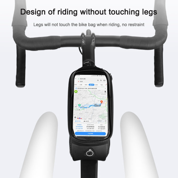 WHEEL UP Hard Shell Bicycle Bag Front Beam Bag Mountain Bike mobile Phone Touch Screen Tube Bag Riding Equipment, White reflective models, Colorful reflective models