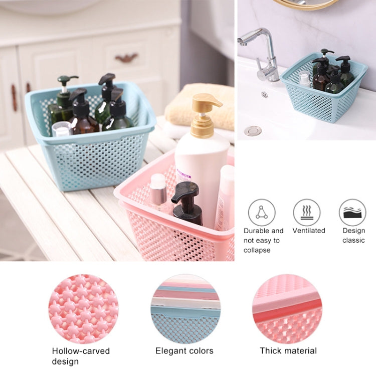 3 PSC Plastic Storage Basket Household Goods Hollow Drain Basket Kitchen Vegetable Washing Fruit Storage Basket Random Color Delivery