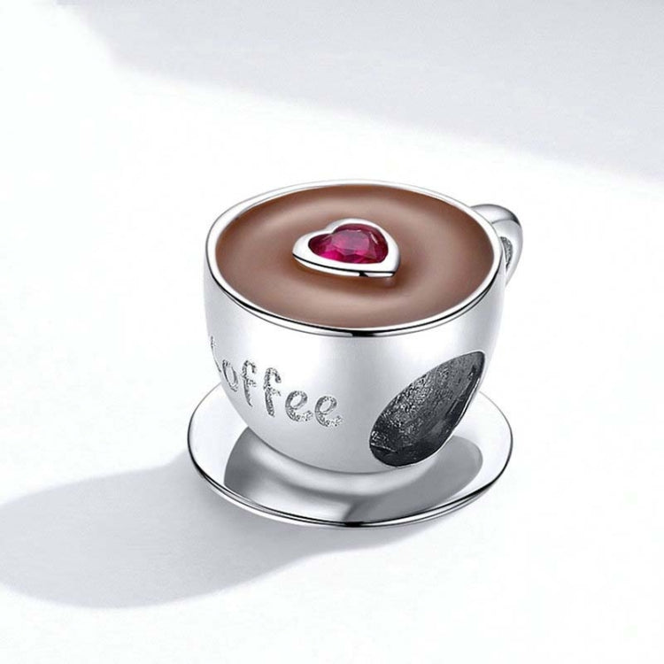 925 Sterling Silver Coffee Cup Beaded DIY Bracelet Accessories, SCC1286