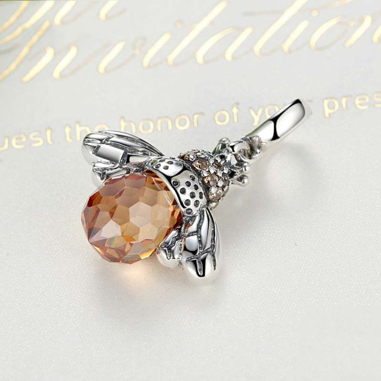 S925 Sterling Silver Personality Inlaid Bee Crystal Pendant