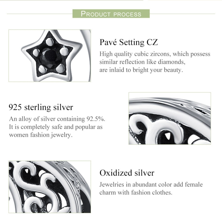 S925 Sterling Silver Star And Moon DIY Bead Accessories
