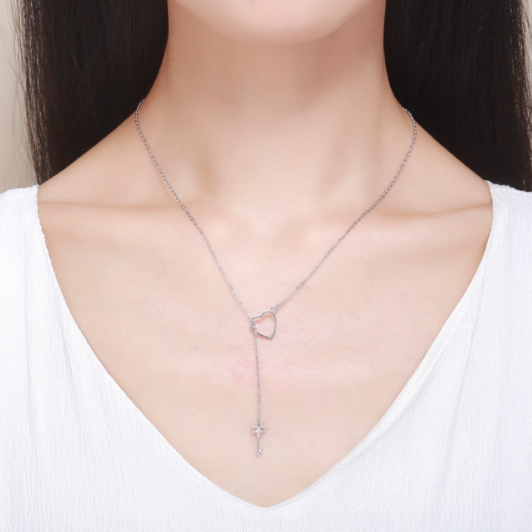 Simple Heart-shaped Female Necklace S925 Sterling Silver Necklace, SCN107