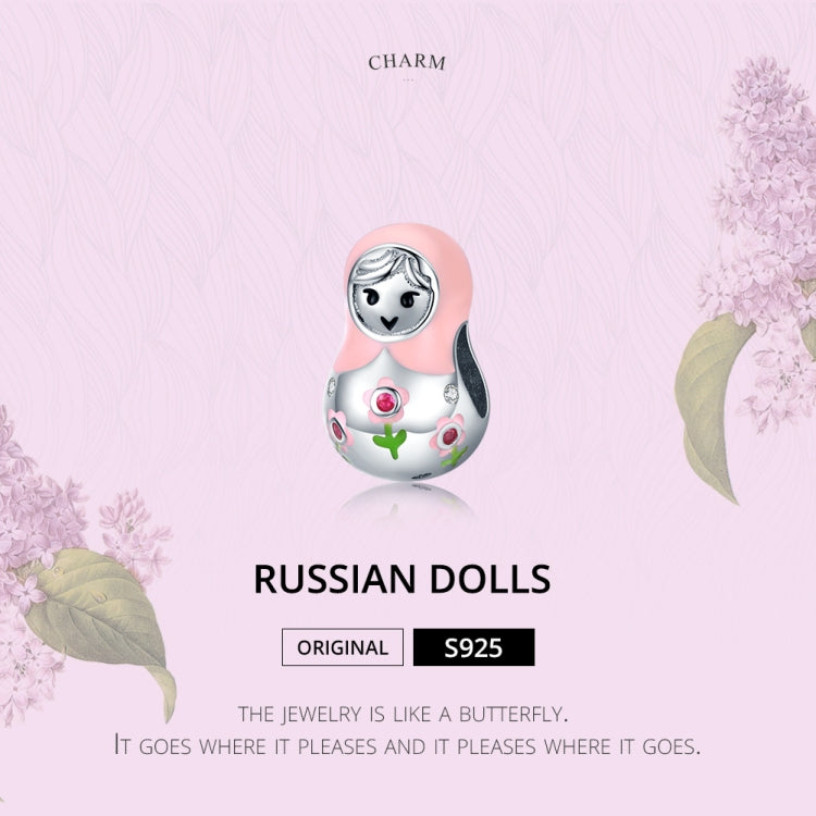 S925 Sterling Silver Loose Beads Russian Doll Beaded DIY Bracelet Jewelry Accessories
