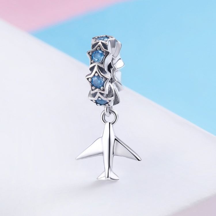 S925 Sterling Silver Pendant Airplane Star Beads DIY Jewelry Accessories