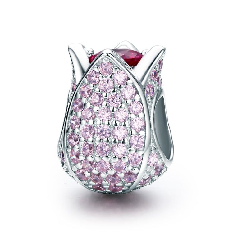 S925 Sterling Silver Accessories Personality Silver Bead Tulip Pendant Bracelet Accessories, SCC569