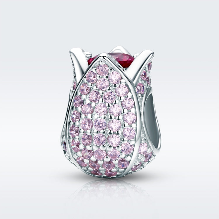 S925 Sterling Silver Accessories Personality Silver Bead Tulip Pendant Bracelet Accessories, SCC569