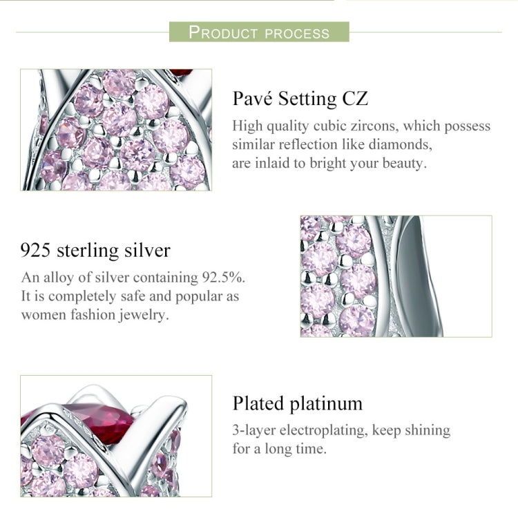 S925 Sterling Silver Accessories Personality Silver Bead Tulip Pendant Bracelet Accessories, SCC569