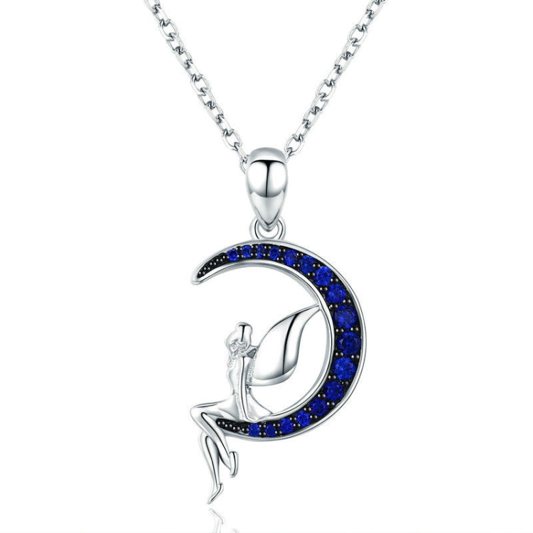 Dark Night Fairy S925 Sterling Silver Necklace With White Gold Plated and Zircon, SCN244