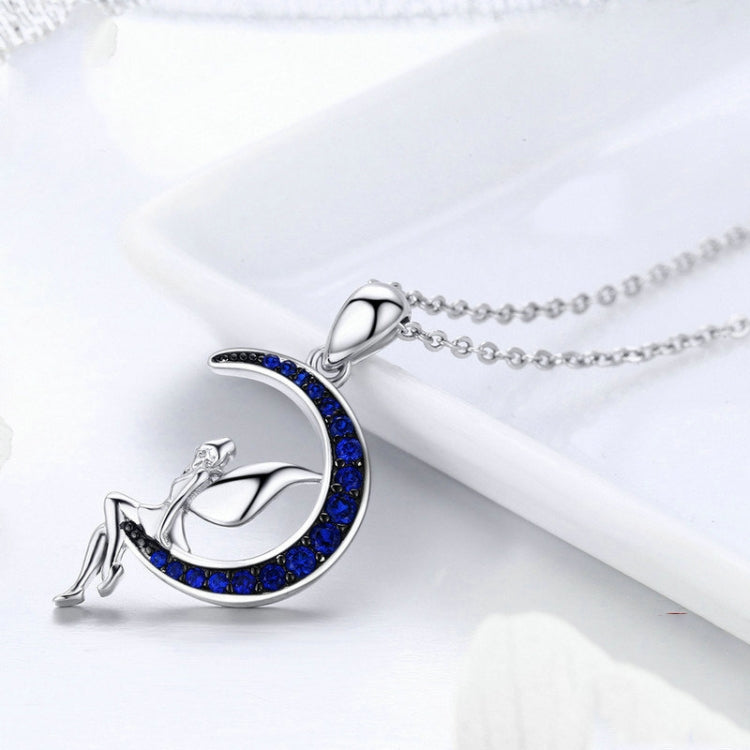 Dark Night Fairy S925 Sterling Silver Necklace With White Gold Plated and Zircon, SCN244