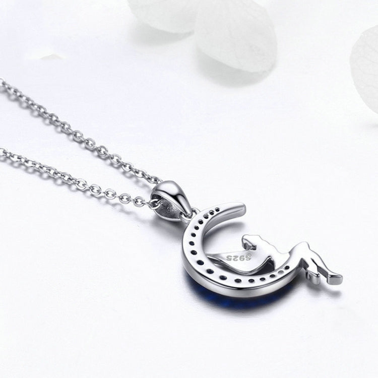 Dark Night Fairy S925 Sterling Silver Necklace With White Gold Plated and Zircon, SCN244