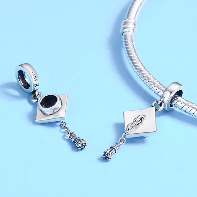 University Hat Charm S925 Sterling Silver Loose Beads DIY Bracelet Aaccessories
