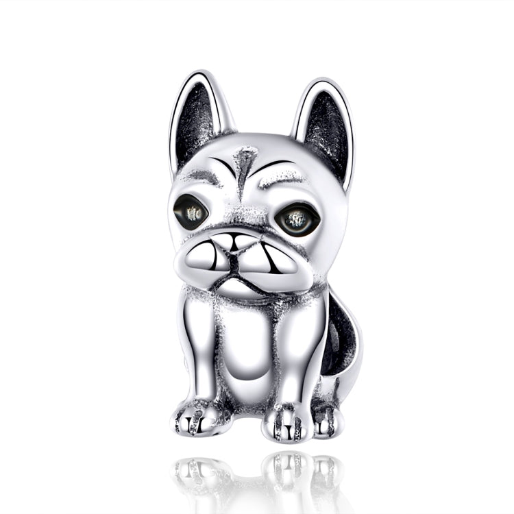 S925 Sterling Silver French Bulldog Beaded DIY Bracelet Loose Beads, SCC1306