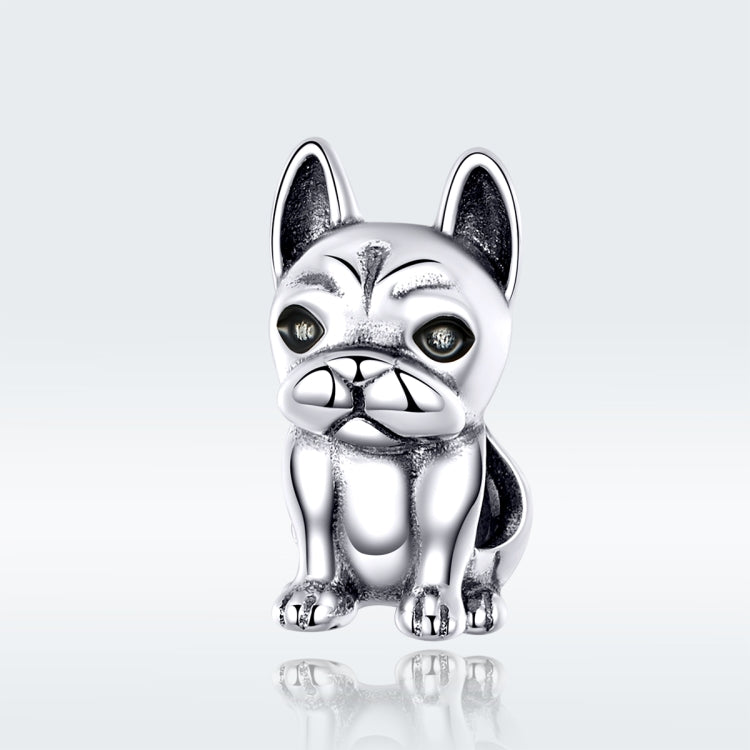 S925 Sterling Silver French Bulldog Beaded DIY Bracelet Loose Beads, SCC1306