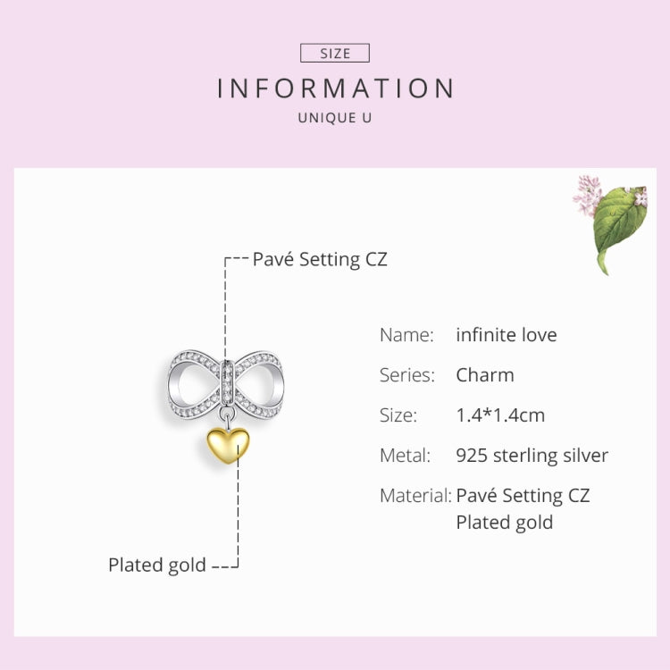 Infinite Love S925 Sterling Silver Necklace Charm DIY Beaded Bracelet Sterling Silver Accessories
