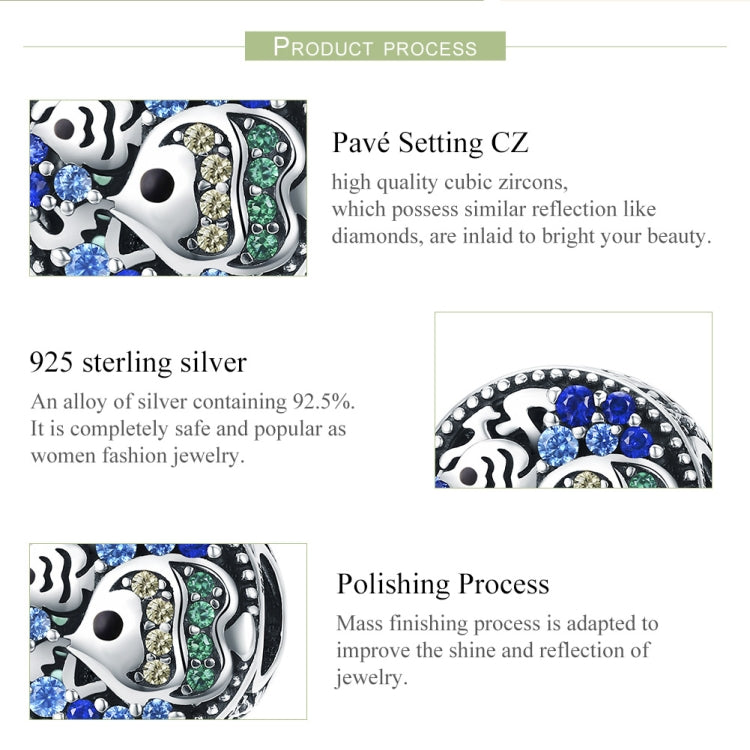 S925 Sterling Silver Underwater World Colorful Fish Oil Beads DIY Bracelet Accessories