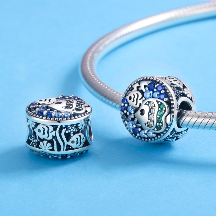 S925 Sterling Silver Underwater World Colorful Fish Oil Beads DIY Bracelet Accessories