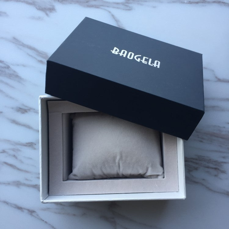BAOGELA Paper + Sponge Square Watch Packaging Box Black Watch Gift Box, Size: 12.5 x 9.5 x 7.2cm, 12.5 x 9.5 x 7.2cm