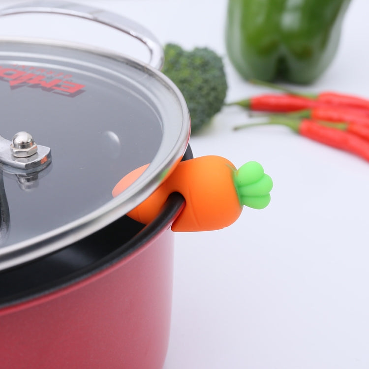 6 PCS Silicone Carrot Pot Lid Elevated Anti-overflow Device Kitchen Utility Gadget, Carrot