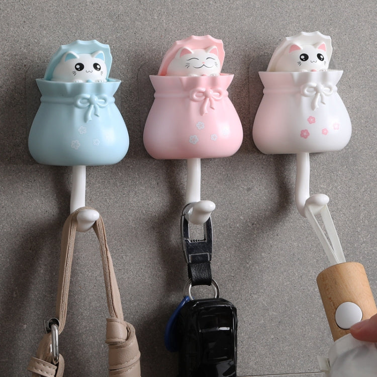 Lucky Cat Hook Free Punch Wall Hanging Wall Entrance Key Glue Hook Back Coat Storage Random Colour Delivery, Lucky Cat Hook