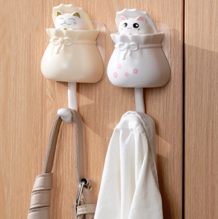 Lucky Cat Hook Free Punch Wall Hanging Wall Entrance Key Glue Hook Back Coat Storage Random Colour Delivery, Lucky Cat Hook