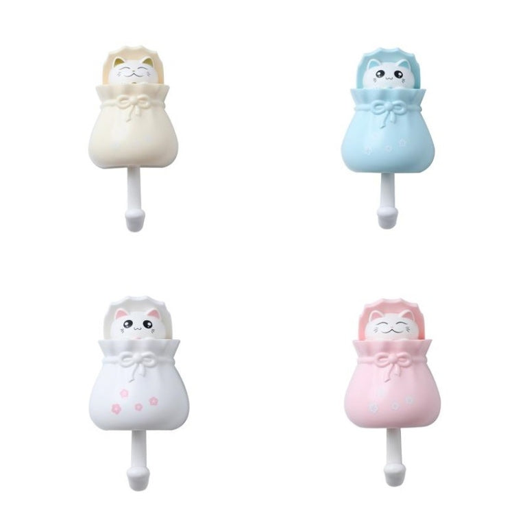 Lucky Cat Hook Free Punch Wall Hanging Wall Entrance Key Glue Hook Back Coat Storage Random Colour Delivery, Lucky Cat Hook