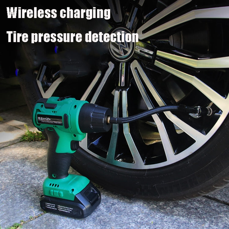 SUITU High-pressure Handheld Smart Digital Display Car Portable Wireless Tire Inflator, Green, Red