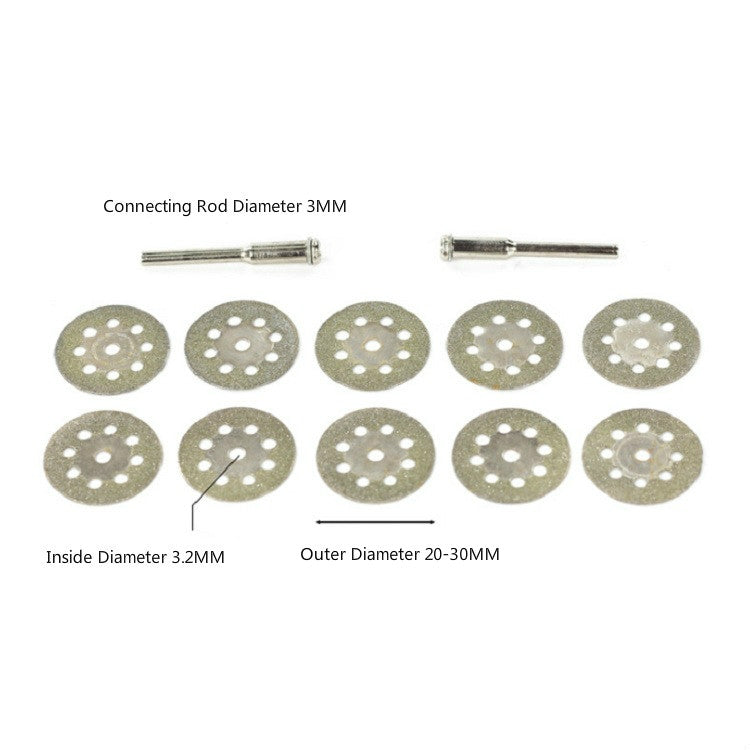 8 Holes Emery Cutting Chip Jade  Saw Blade Electric Grinder Accessories, 10 Saw Blade 2 Connecting rod 30MM, 10 Saw Blade 2 Connecting rod 20MM, 10 Saw Blade 2 Connecting rod 22MM, 10 Saw Blade 2 Connecting rod 25MM
