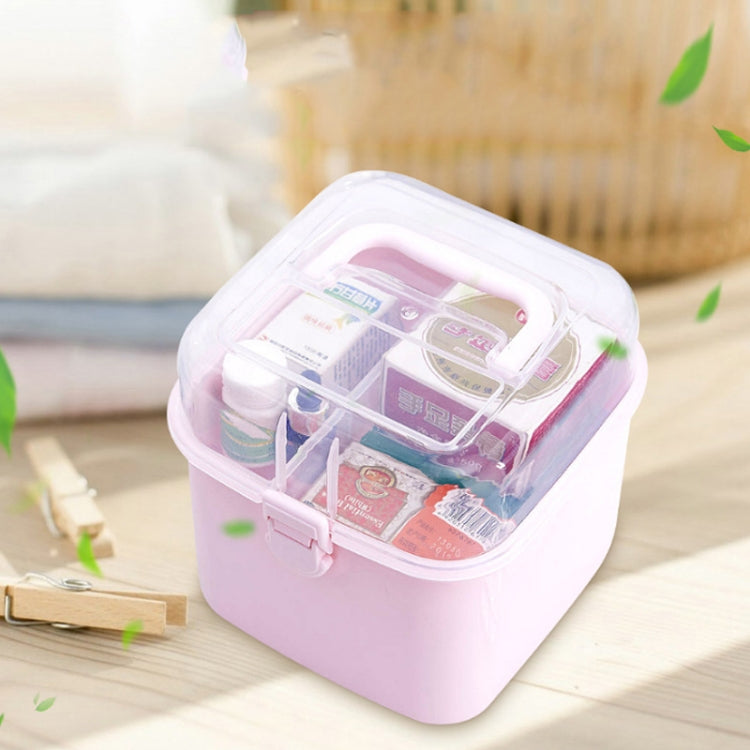 Multifunctional Transparent Plastic Cosmetic Storage Box Household Supplies Storage Pill Box, White, Purple, Gray, Pink, Blue