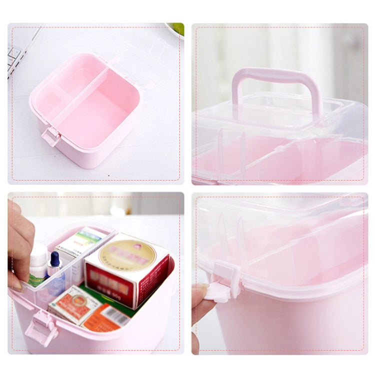 Multifunctional Transparent Plastic Cosmetic Storage Box Household Supplies Storage Pill Box, White, Purple, Gray, Pink, Blue