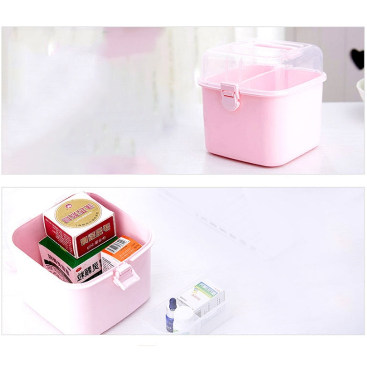 Multifunctional Transparent Plastic Cosmetic Storage Box Household Supplies Storage Pill Box, White, Purple, Gray, Pink, Blue