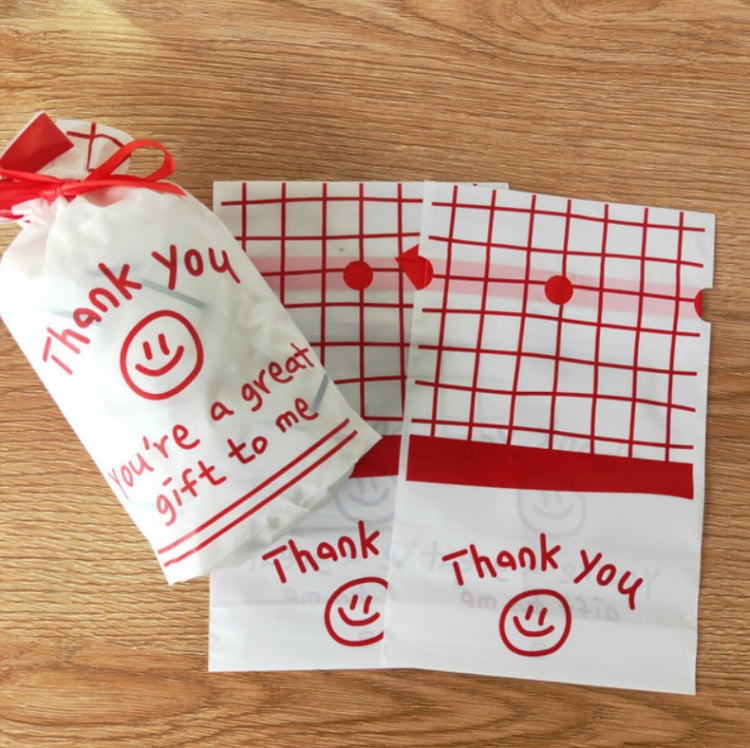Medium Simple Drawstring Pocket Smile Gift Food Travel Packaging Bag, Food Packaging Bag