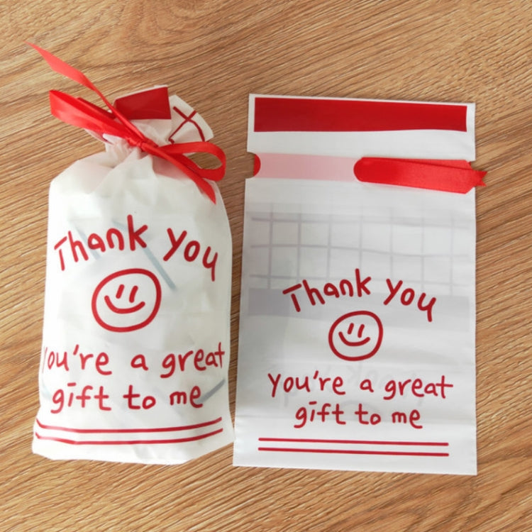 Medium Simple Drawstring Pocket Smile Gift Food Travel Packaging Bag, Food Packaging Bag