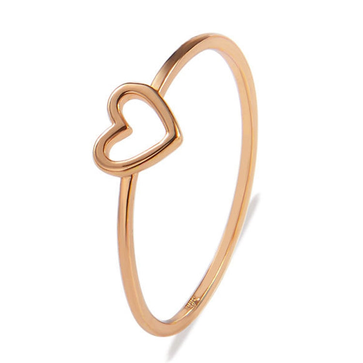Fashion Heart Shaped Wedding Ring for Woman, Rose Gold, White