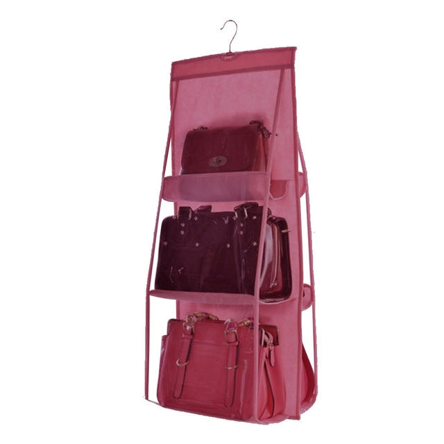 Portable Home Multi-layer Transparent Mesh Bag Hanging Storage Bag