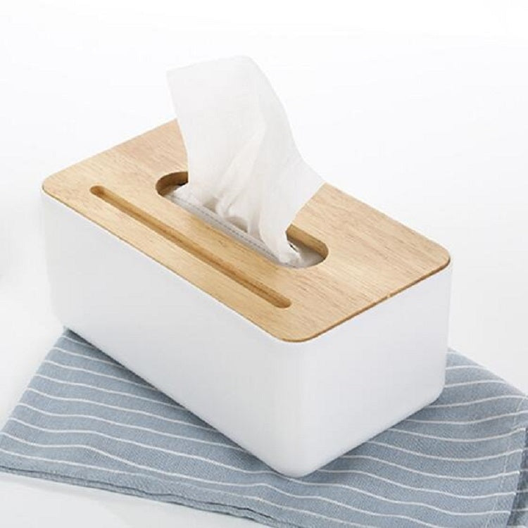Grooved Drawer Box Home Living Room Tissue Box with Log Cover, Phone Holder Function