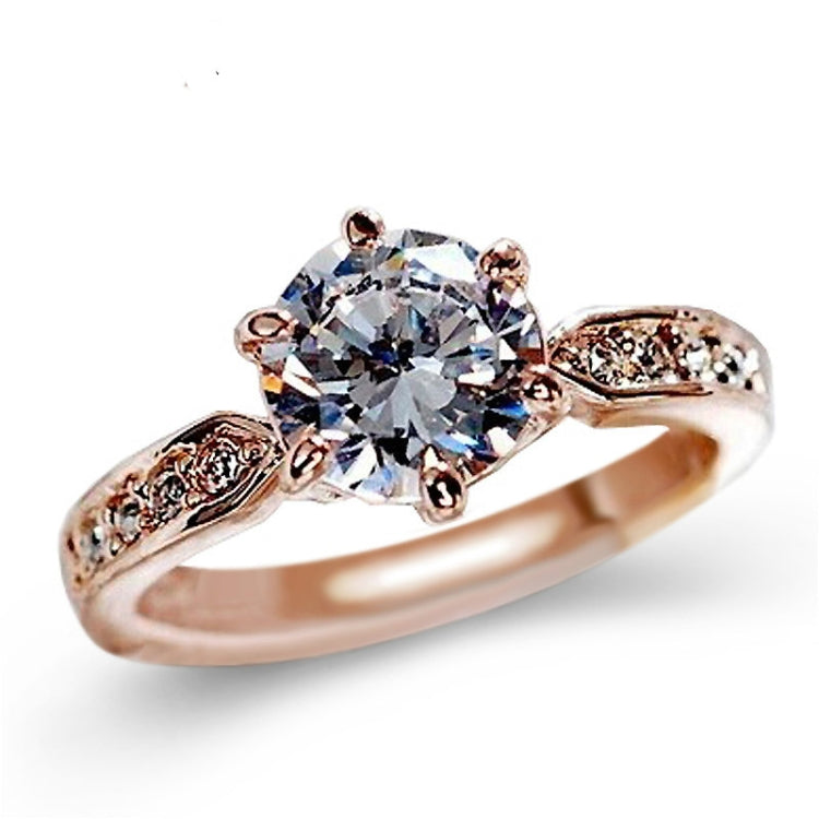 Female Classic Crystal Six-Claw Diamond Ring Wedding Ring, 10, 8, 9