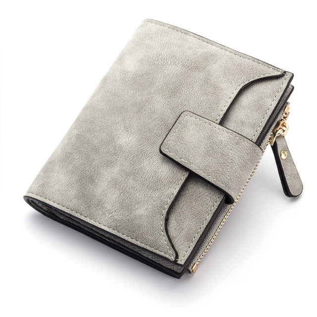 Leather Women Hasp Small Slim Coin Pocket Purse Cards Holders Wallet