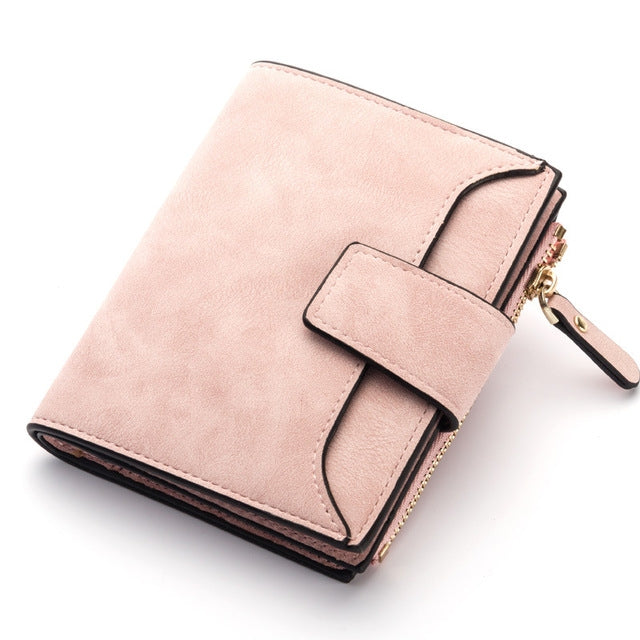 Leather Women Hasp Small Slim Coin Pocket Purse Cards Holders Wallet