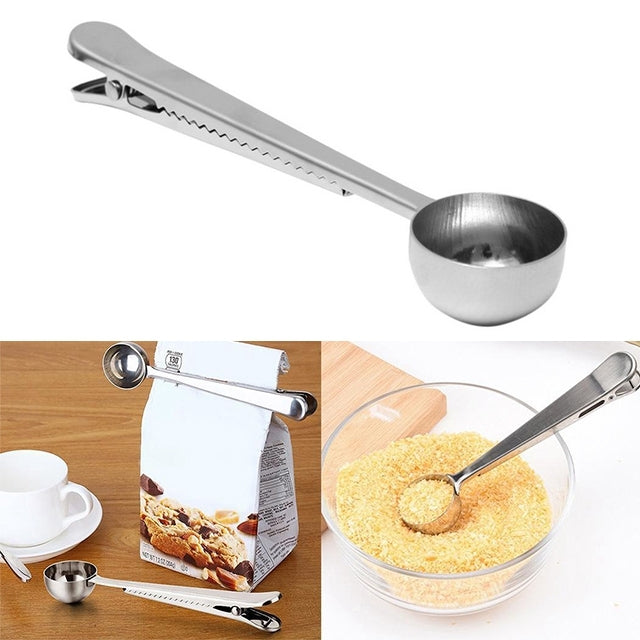 Multifunction Kitchen Coffee Scoop With Clip Stainless Steel Tea Coffee Measuring Cup Coffee Scoop, Coffee Scoop(Rose Gold), Coffee Scoop(Silver), Coffee Scoop(Gold), Coffee Scoop(Black)