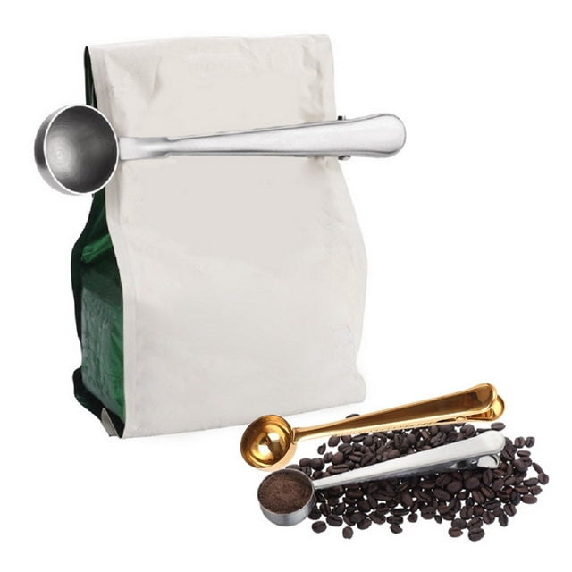 Multifunction Kitchen Coffee Scoop With Clip Stainless Steel Tea Coffee Measuring Cup Coffee Scoop, Coffee Scoop(Rose Gold), Coffee Scoop(Silver), Coffee Scoop(Gold), Coffee Scoop(Black)