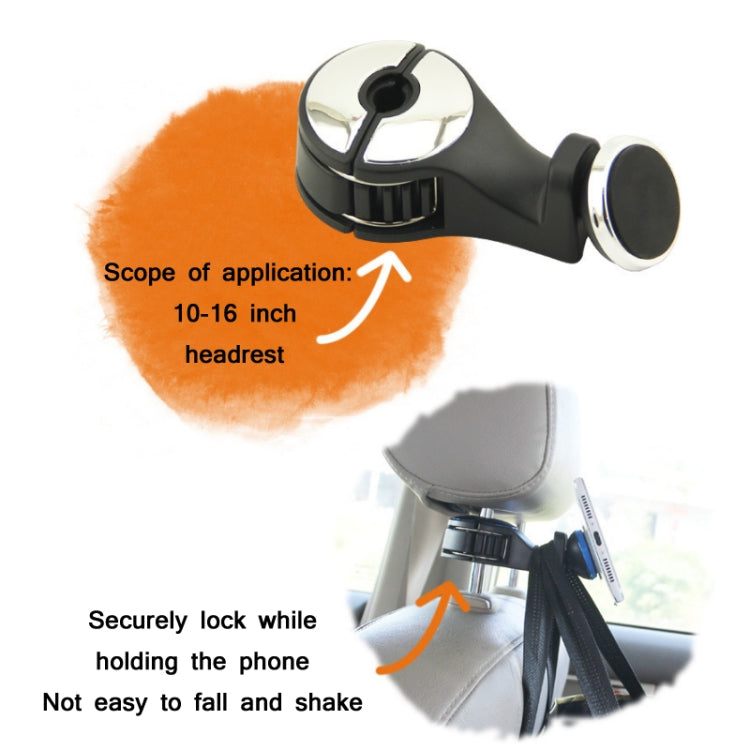 2 PCS Car Multifunctional Rear Headrest Mobile Phone Hook, Three Generation Magnetic Gold, Three Generation Magnetic Silver, Three Generation Magnetic Blue, Three Generation Magnetic Red