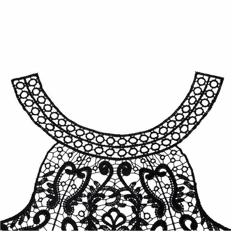 Embroidered Lace Collar Flower Three-dimensional Hollow Fake Collar DIY Clothing Accessories, Blue, Black, Purple Pink, Light Brown, White