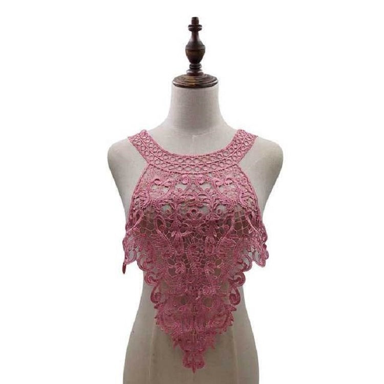 Embroidered Lace Collar Flower Three-dimensional Hollow Fake Collar DIY Clothing Accessories, Blue, Black, Purple Pink, Light Brown, White